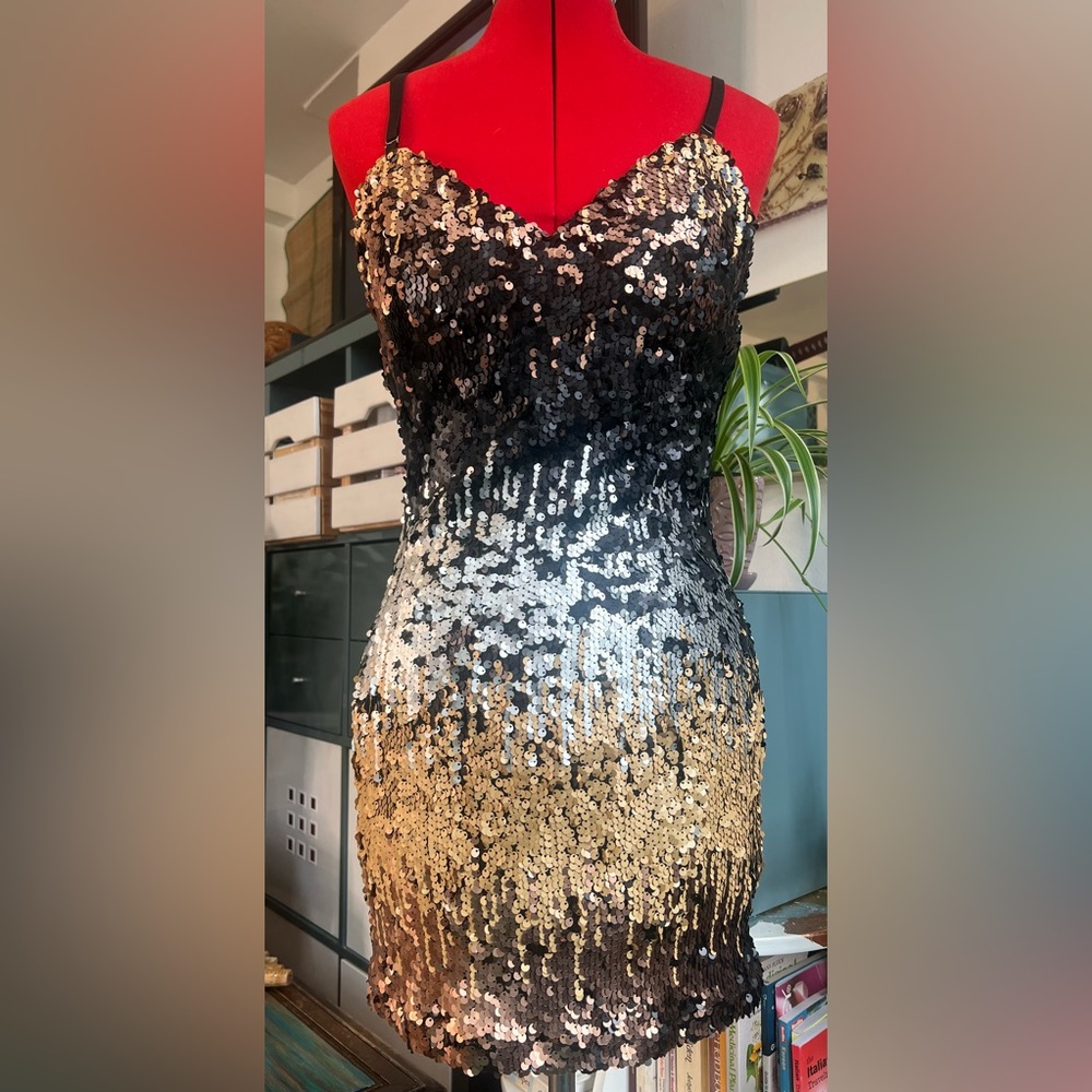 Just Me Color Changing Sequence Cocktail Dress Si… - image 3